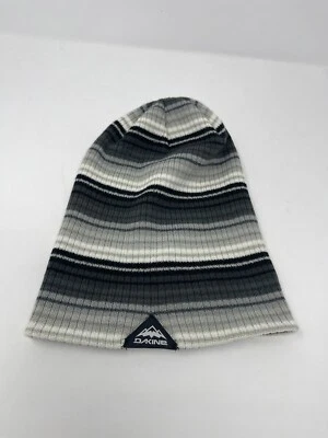 DAKINE Mens Grey Black Striped Acrylic Beanie One Size - Image 1 of 4