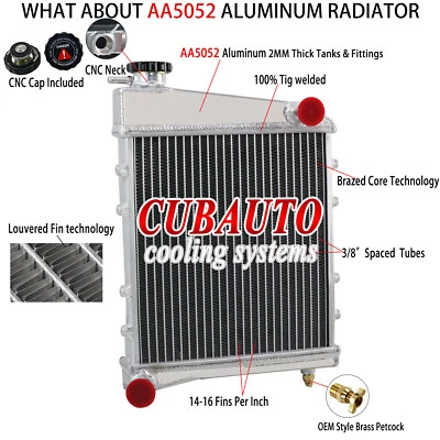 2-Row Radiator For 1959-1991 90  Austin/ Rover Mini Cooper 850 1000 1100 1275 MT - Imagem 1 de 4