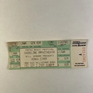 RINGO STARR 1989 UNBENUTZTES KONZERTTICKET Beatles Shoreline Amphitheater - Bild 1 von 10