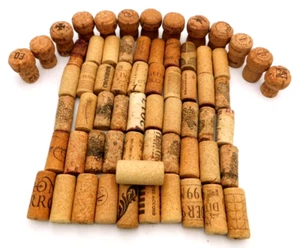 Lot of 65 New & Used Wine and Champagne / Sparkling Bottle Corks for Crafting - Picture 1 of 4