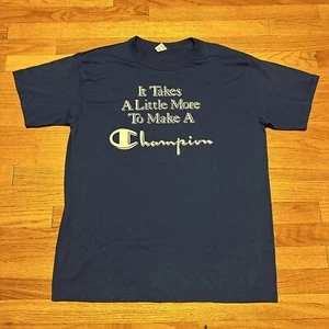 VTG 1980s Champion Made In USA “It Takes a Little to Make a Champion” Shirt XL - Bild 1 von 3