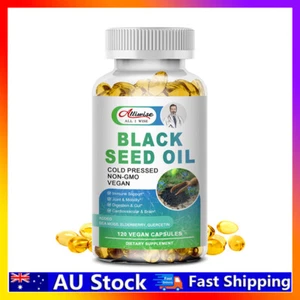 Black Seed Oil Capsules Premium Cold Pressed Joint Support Strong Antioxidant - Picture 1 of 7