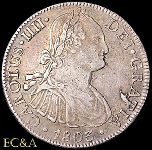 1803 CAROLUS IIII 8 REALES Mo/FT TYPICAL ALMOST UNCIRCULATED (SCC003) - Picture 1 of 2