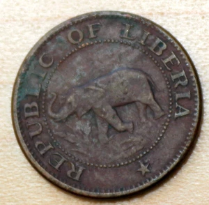 1961 Liberia 1 Cent Elephant - Picture 1 of 2