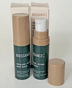 BIOSSANCE Squalane + Retinolo siero notte da viaggio taglia 0,34 FL OZ NUOVO (2x 0,17 oz) - Foto 1 di 7