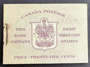 CANADA 1943 Sc# 252a Complete BOOKLET of 8 MNH OG King George VI - Picture 1 of 3