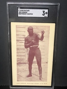 1910 Heavyweight Champion Postcard Jack Johnson SGC 3 VG Highest Graded - Picture 1 of 4