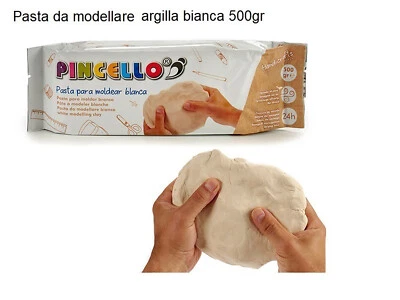 Argilla Bianca Panetto 500gr Pasta Modellare Das Bianco Scuola Lavoretti Hobby - Immagine 1 di 3