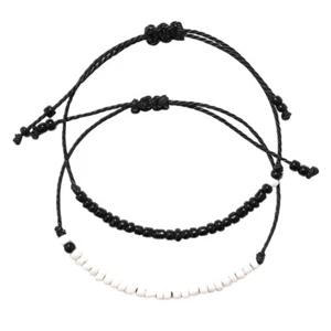 Schwarz-Weiß-Reis-Perlen-Armband Perlgarn Aus Nylon Perlenarmbänder - Bild 1 von 12