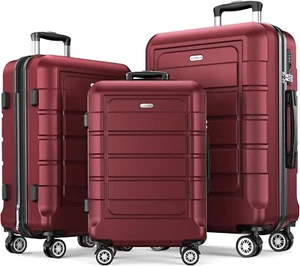 SHOWKOO Kofferset 3 Teilig Hartschale Leicht ABS+PC Erweiterbar Reisekoffer - Bild 1 von 9