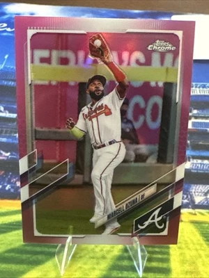 2021 Topps Chrome Pink Refractor Marcell Ozuna #202 Atlanta Braves - Image 1 of 2