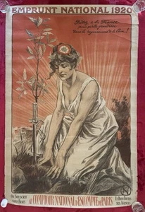 EMPRUNT NATIONAL 1920 FRENCH POSTER by F. CHAMPENOIR - POST-WWI RECOVERY EFFORT - Picture 1 of 6