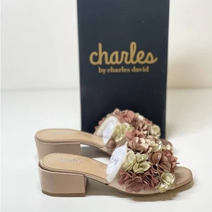 Charles by Charles David Victorious Sandals Women's Size 6M Ivory Floral Chiffon - Picture 1 of 9