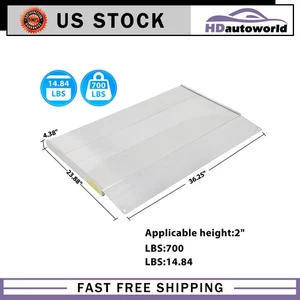 4.38" Height Aluminum Threshold Ramps Portable for Mobility Wheelchair Scooters - Picture 1 of 10