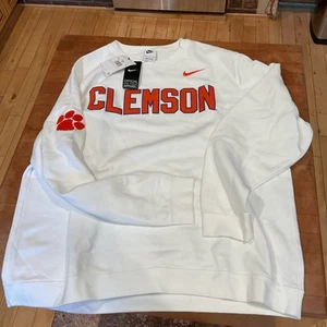 Clemson Tigers Champion Blanco Nike Sudadera Cuello Redondo, TOTALMENTE NUEVA Para Hombre’s 2XL - Imagen 1 de 7