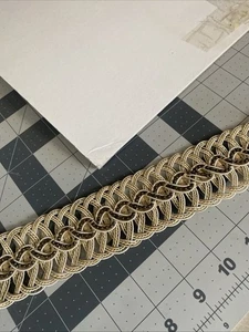 PASSEMENTERIE OPEN SCROLL TRIM Beaded Egyptian Handmade Tie back Vintage 5 Yards - Picture 1 of 4