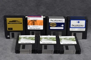 Vintage Adobe PageMaker 6.0 Floppy Lot + PageKeeper, Type Manager, OmniPage - Picture 1 of 7