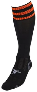 Precision 3 Stripe Pro Football Socks Junior-Black/Tangerine - Picture 1 of 2