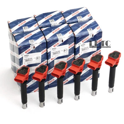 6x Ignition Coils Pack Spark Plug BOSCH Red For PORSCHE Audi S5 A7 Q7 3.0 TFSI - Image 1 of 4