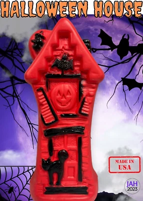 ON SALE!!! JAH Blow Mold Halloween House New Made in USA Christmas Decoration - Image 1 of 4