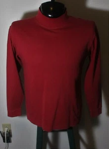 L.L. BEAN Burgundy Red Long Sleeve Mock Neck Shirt Size S - Picture 1 of 6