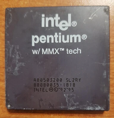 intel Pentium mit MMX Tech A80503200 SL2RY INTEL '92'95 SL2RY - 2,8V - Bild 1 von 2