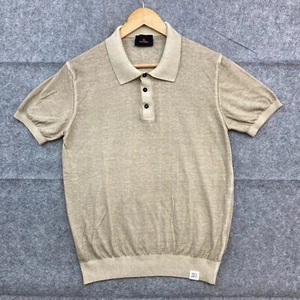 Peuterey Mens Shirt Size S Small Beige Cotton Knit Short Sleeve Italy 39105 - Picture 1 of 13