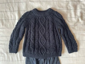 Zara Navy Cable Knit Sweater Size 6 - Picture 1 of 4