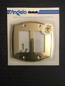 Angelo Solid Brass Decorator Wall Plate - Doble cubierta de interruptor basculante - Imagen 1 de 4