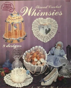 USED THREAD CROCHET WHIMSIES BASKET HAT TEACUP HOME DECOR CROCHET PATTERN BOOK - Picture 1 of 2