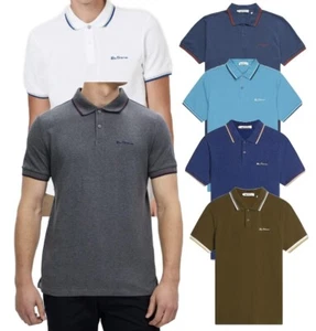 Camiseta polo de algodón con cuello Ben Sherman de manga corta para hombre S-5XL - Imagen 1 de 31