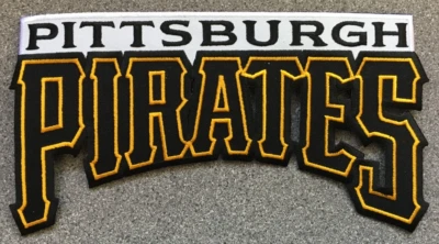 1997-2010 PITTSBURGH PIRATES MLB BASEBALL VINTAGE 9" STYLIZED TEXT TEAM PATCH - Image 1 of 3