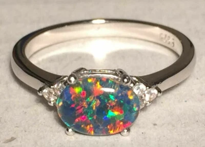 Opal Topaz Peridot Garnet Rings Natural 6x6mm Solid Sterling Silver Size 6-10 US - Image 1 of 4