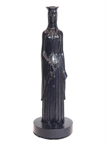 VTG 1962 PETER GANINE CONQUEROR MEDIEVAL SCULPTED QUEEN CHESS PIECE BLACK - Picture 1 of 5