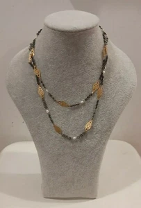 COLLANA VINTAGE - MEDIA - ANNI '60 - CATENA COLOR ORO e argento, METALLO - Foto 1 di 3