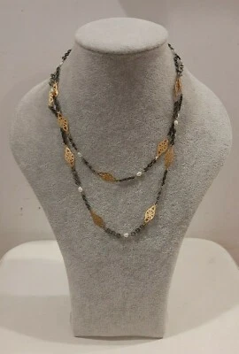 COLLANA VINTAGE - MEDIA - ANNI '60 - CATENA COLOR ORO e argento, METALLO - Immagine 1 di 3