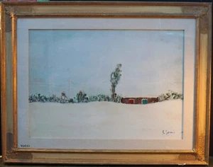 GIUSEPPE SUCCI GRANDE PAESAGGIO OLIO SU TELA CON CORNICE DORATA- 93x73 - Picture 1 of 6