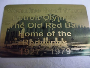 DETROIT OLYMPIA ARENA STADION SITZPLAKETTE REDWINGS - Bild 1 von 1