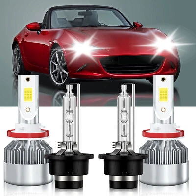 H11 D2S Faro LED HID Bombillas de haz alto bajo para Mazda MX-5 Miata 2006-2015 Foto 1 de 4