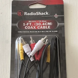 Radio Shack Coax Cable 1 Ft. (30.4cm) RG-6/U 75-0hm New - Picture 1 of 14