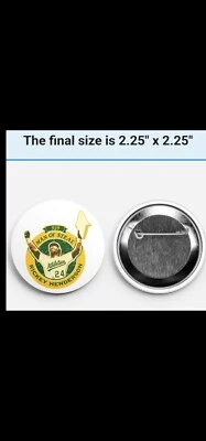 Rickey Henderson Man Of Steal Custom 2.25 INCH Button Oakland Athletics A's  - Image 1 of 2
