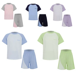 Kids Boys Quick-Dry Sports Suit Tracksuit Short Sleeve T-shirt with Shorts Set - Picture 1 of 47