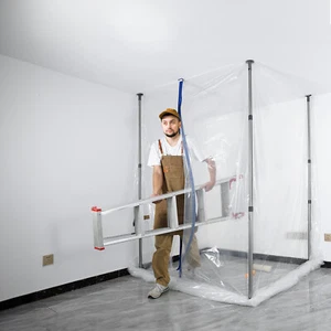 VEVOR 10x4 m Kit Barrière Anti-Poussière avec Perches Télescopiques 3 m Peinture - Imagen 1 de 12