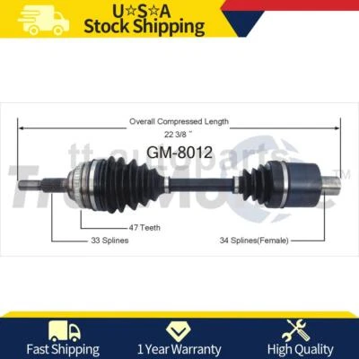 Eje articulado CV derecho del lado del pasajero delantero para Saturn SL1 1994 Foto 1 de 2