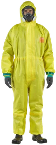 AlphaTec Chemical Resistant Welded Hooded Coverall 683000, Yellow, Size Small - Picture 1 of 1