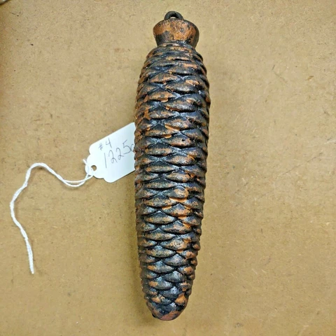 Vintage Cuckoo Clock Part 1225 Gram Pine Cone Cuckoo Clock Weight  7.5" Cover