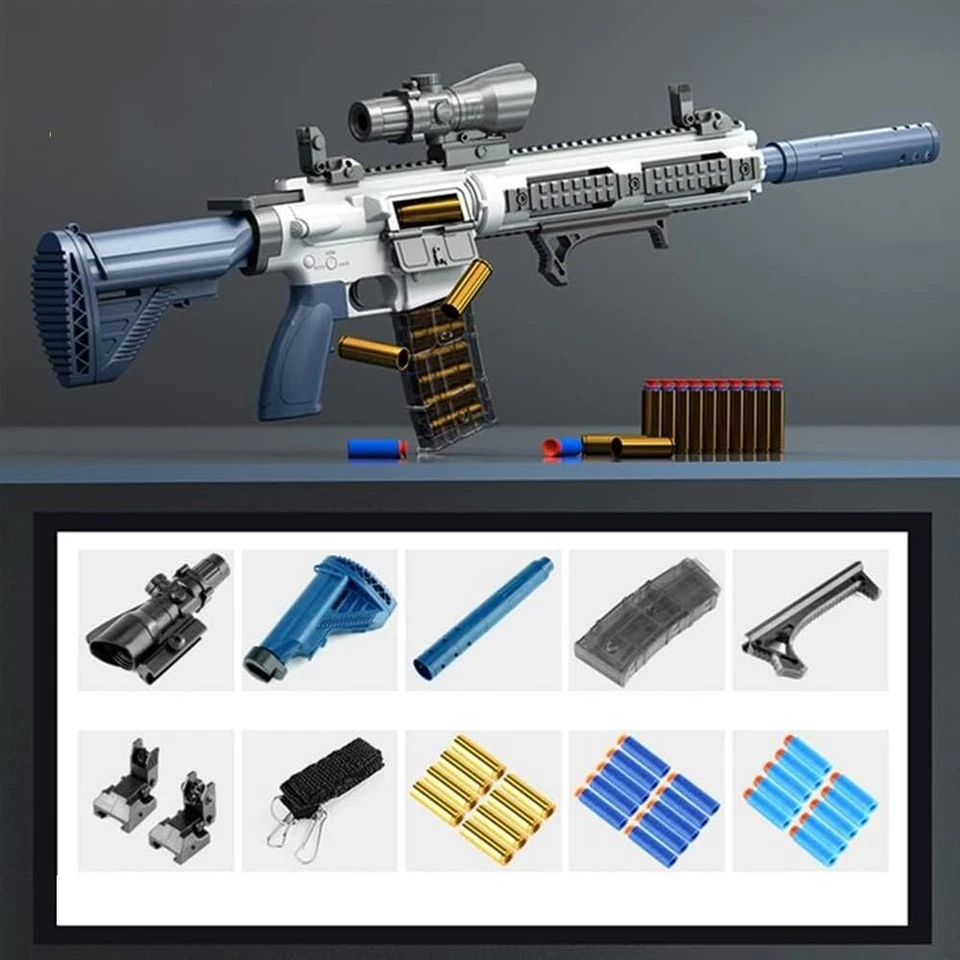 US SELLER M416 Toy Gun Rifle Sniper Pistol Blaster Soft Bullet Launcher For Nerf - Image 1 of 4