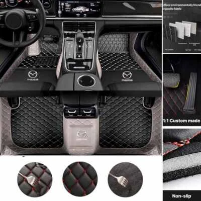 For Mazda Car Floor Mats Carpet Custom Waterproof Pu Leather Carpets Liners Foto 1 de 4
