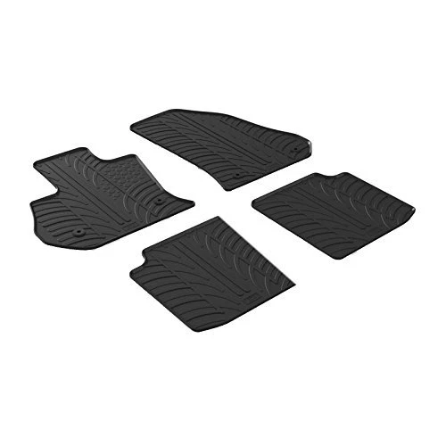 All Weather Custom Fit Rubber Floor Mats 2018-2020 Fiat 500L - 4 pieces - Black - Image 1 of 1