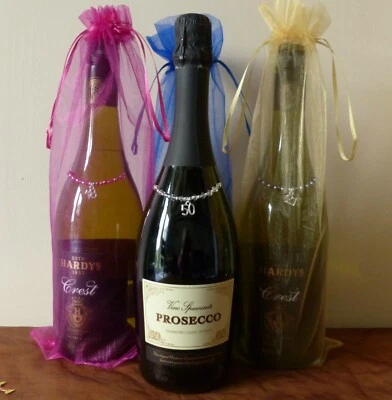 Wedding Anniversary 50th Golden Wine bag and bangle. Also 25th 30th 40th 60th - Image 1 of 4